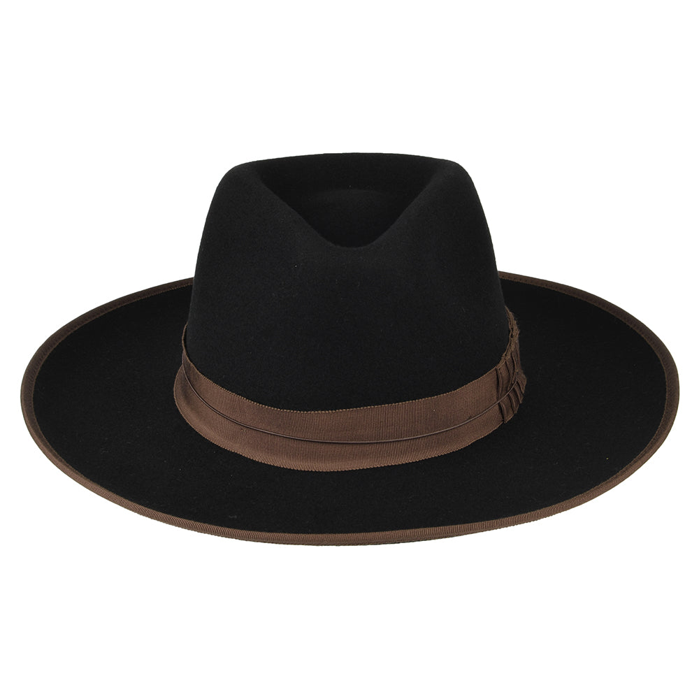 Brixton Reno Fedora Hut aus Wollfilz - Schwarz-Braun