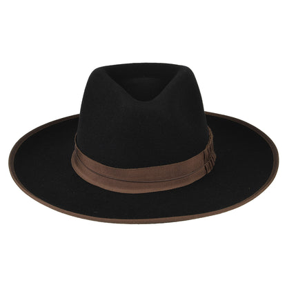 Brixton Reno Fedora Hut aus Wollfilz - Schwarz-Braun