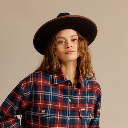 Brixton Reno Fedora Hut aus Wollfilz - Schwarz-Braun