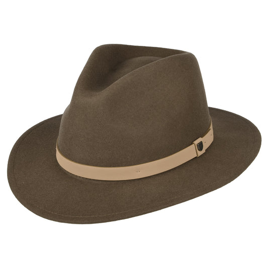 Brixton Messer Fedora Hut aus Wollfilz - Braun-Natur