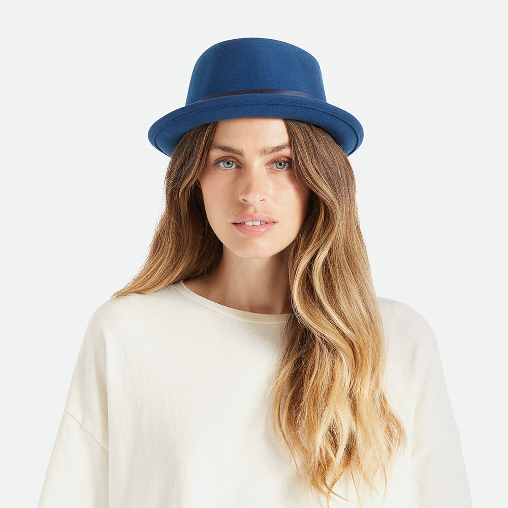 Brixton Stout Pork Pie Hut aus Wollfilz - Ozeanblau