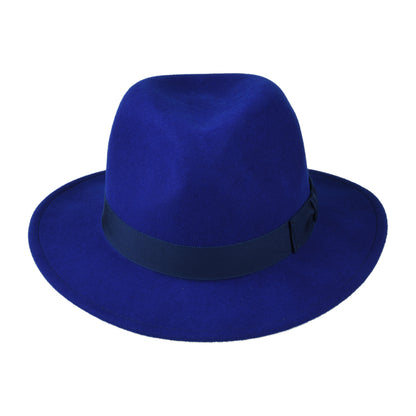 Bailey Curtis Knautschbarer Wasserabweisende Fedora Hut aus Wollfilz - Königsblau