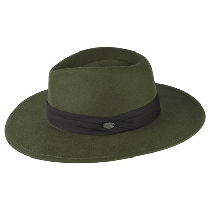 Bailey Thaler Fedora Hut aus Wollfilz - Olivgrün