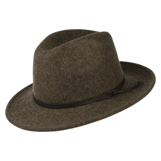 Tilley TWF1 Montana Wasserabweisender Fedora Hut aus Wollfilz - Braun-Mix