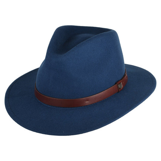 Brixton Messer Fedora Hut aus Wollfilz - Blau