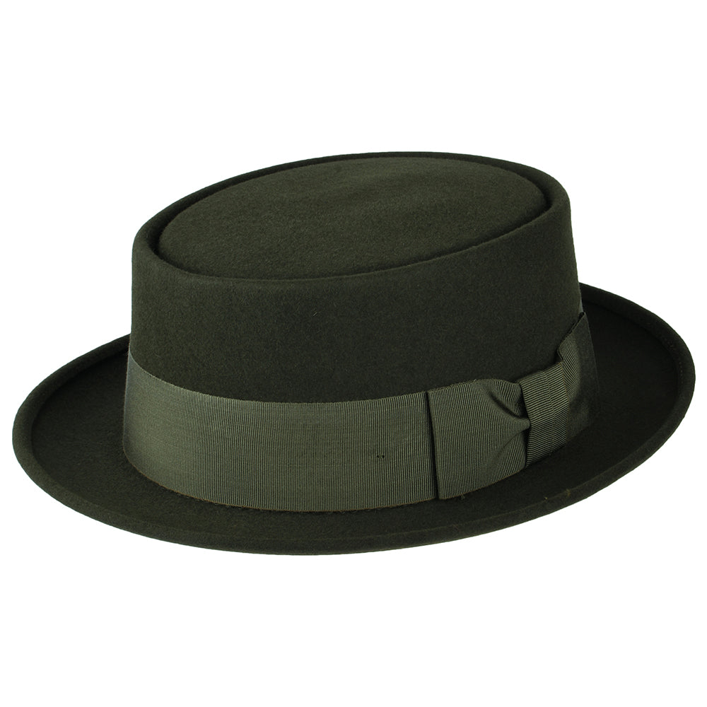 Christys Monk Pork Pie Hut aus Haarfilz - Waldgrün