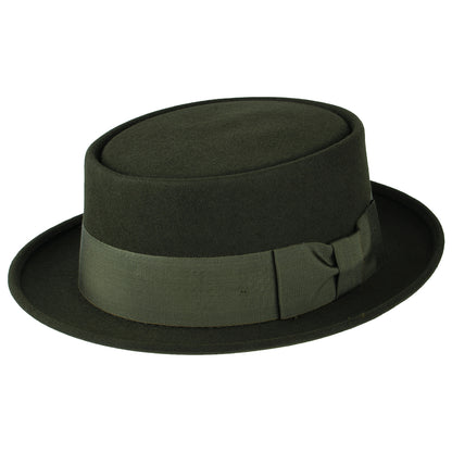 Christys Monk Pork Pie Hut aus Haarfilz - Waldgrün