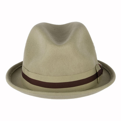 Brixton Gain Trilby Hut aus Wollfilz mit gestreiftem Band - Sand-Braun