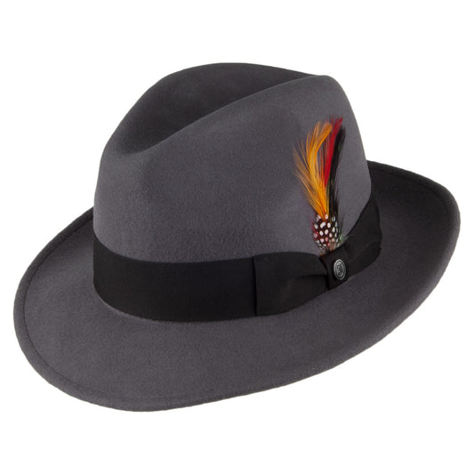 Jaxon & James Knautschbarer Pinchcrown Fedora Wollfilzhut - Grau