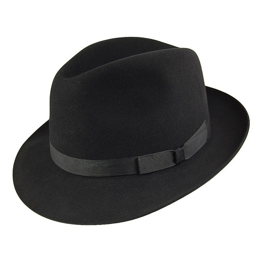 Christys Epsom Fedora Hut aus Haarfilz - Schwarz