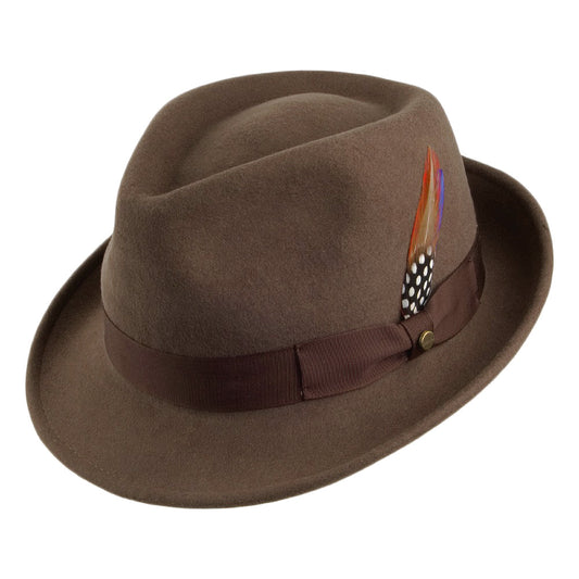 Stetson Elkader Knautschbarer Trilby Hut - Hellbraun