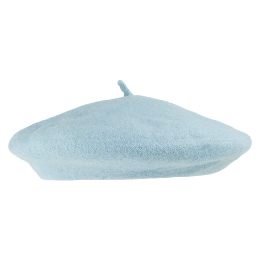 Modische Baskenmütze aus Wolle - Hellblau