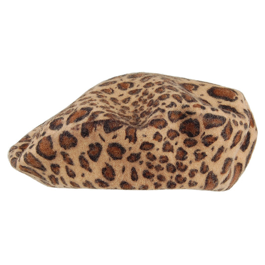 Whiteley Jane Baskenmütze - Dunkles Leopardenmuster