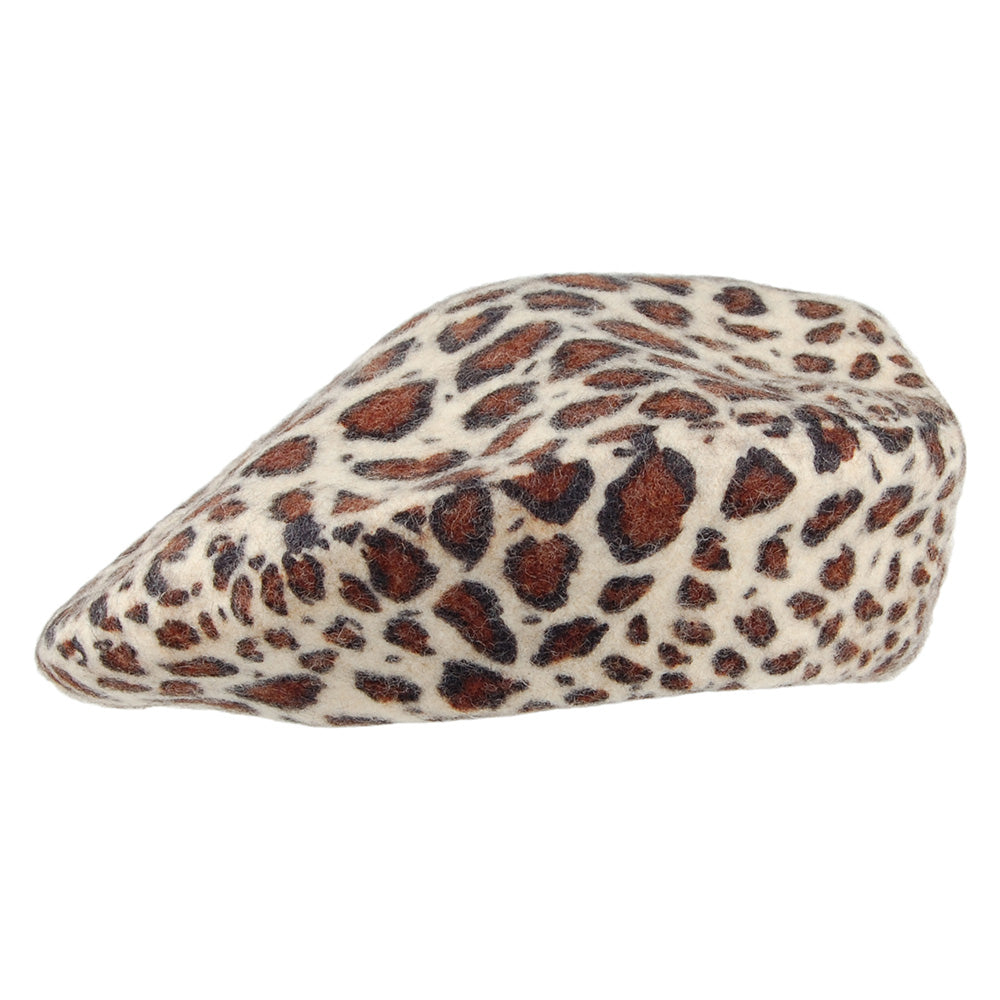 Whiteley Jane Baskenmütze - Helles Leopardenmuster
