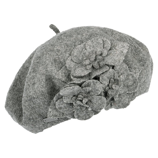Betmar Blumen Baskenmütze - Anthrazit