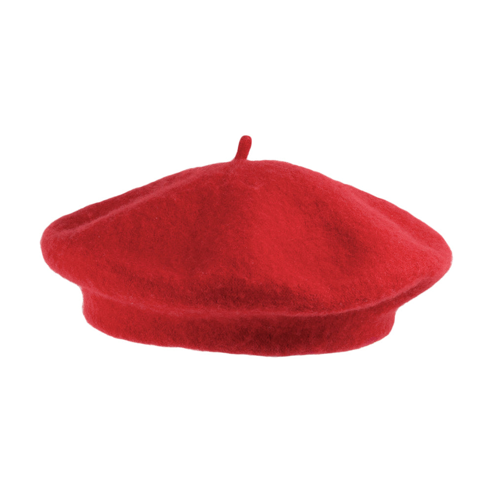 Village Hats Modische Baskenmütze aus Wolle - Rot