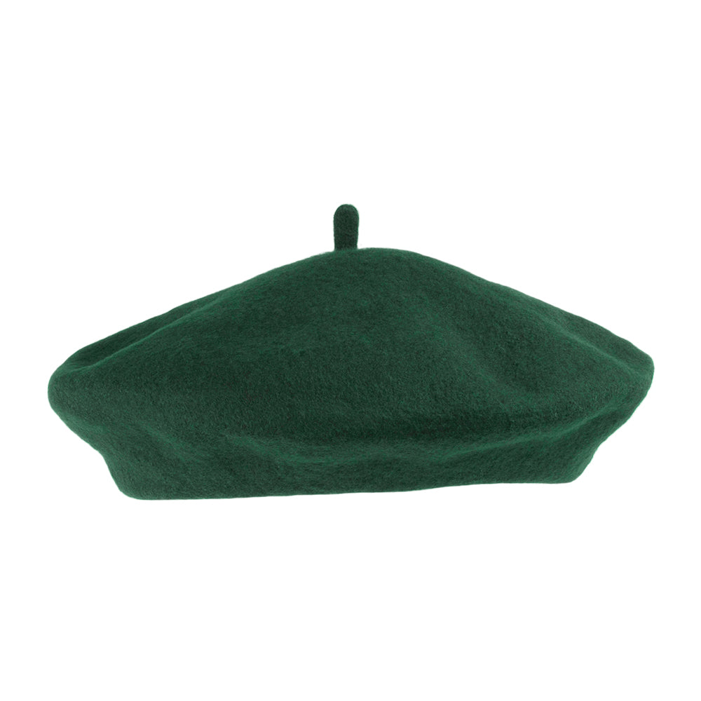 Village Hats Modische Baskenmütze aus Wolle - Dunkelgrün