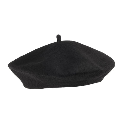 Village Hats Modische Baskenmütze aus Wolle - Schwarz