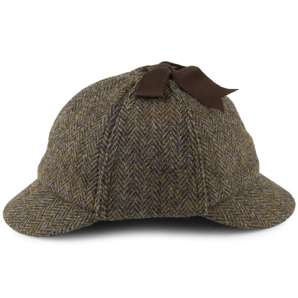 Failsworth Sherlock Holmes Hut aus Harris Tweed - Olivgrün-Blau