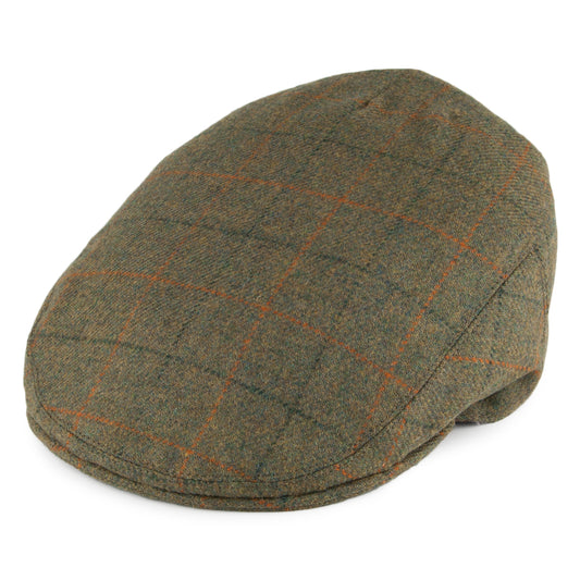 Olney Tweed Schiebermütze aus Englischem Tweed - Oliv