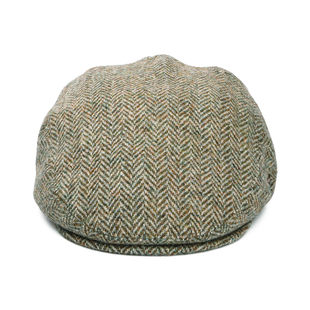 Failsworth Stornoway HARRIS TWEED Schiebermütze mit Fischgrätmuster - Khaki-Beige