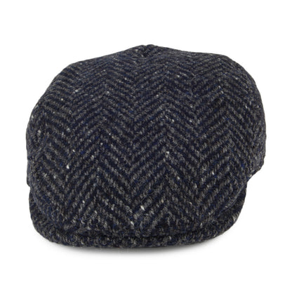 Failsworth Longford Donegal Tweed Schiebermütze - Marineblau-Grau