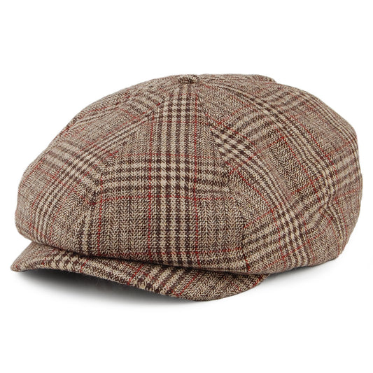 Brixton Brood Ballonmütze mit Schottenkaro - Khaki-Braun