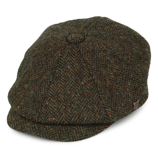 Failsworth Carloway HARRIS TWEED Ballonmütze - Olivgrün