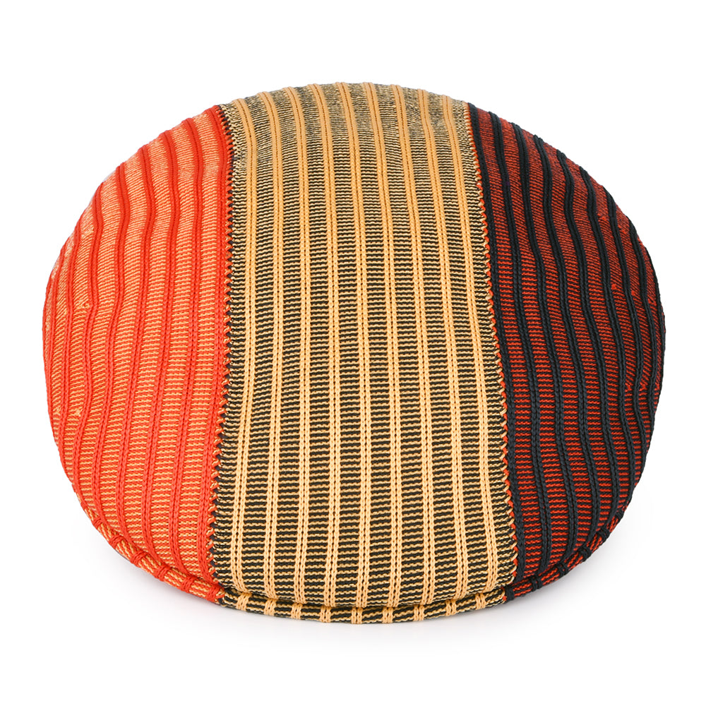 Kangol Tri Tone Rib 504 Schiebermütze - Weinrot-Gold-Rot