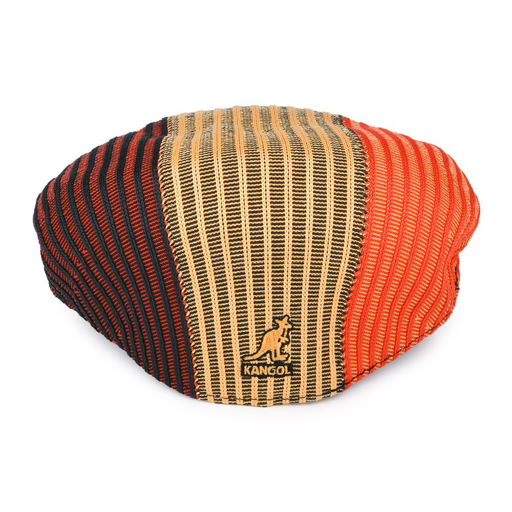 Kangol Tri Tone Rib 504 Schiebermütze - Weinrot-Gold-Rot