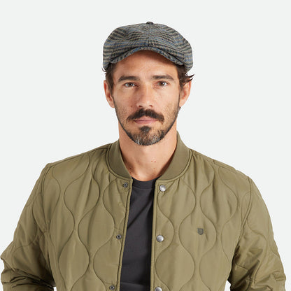 Brixton Brood II Ballonmütze Houndstooth - Steingrau-Blau