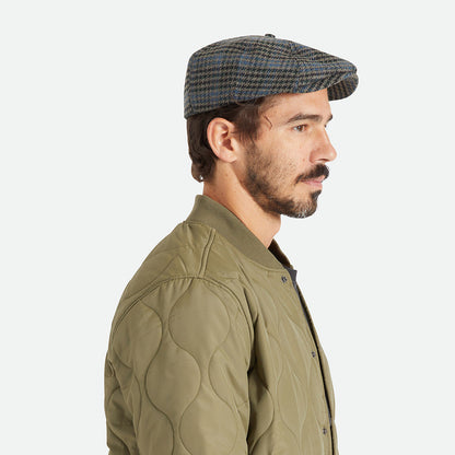 Brixton Brood II Ballonmütze Houndstooth - Steingrau-Blau