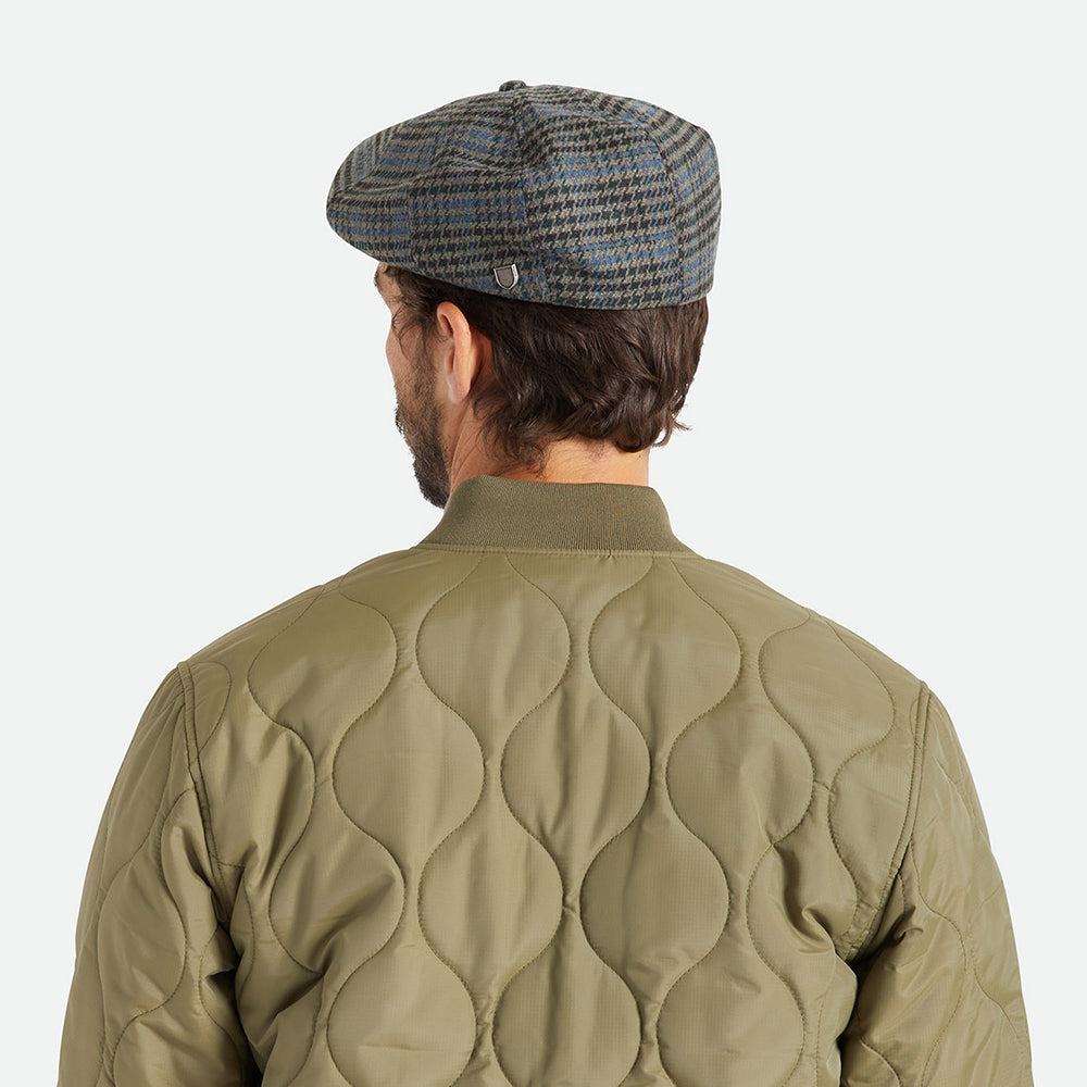 Brixton Brood II Ballonmütze Houndstooth - Steingrau-Blau