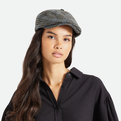 Brixton Brood II Ballonmütze Houndstooth - Steingrau-Blau
