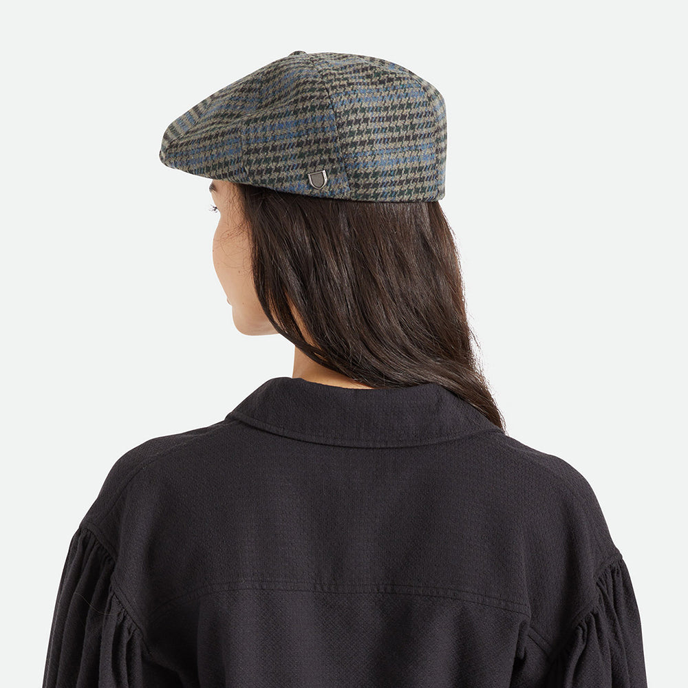 Brixton Brood II Ballonmütze Houndstooth - Steingrau-Blau