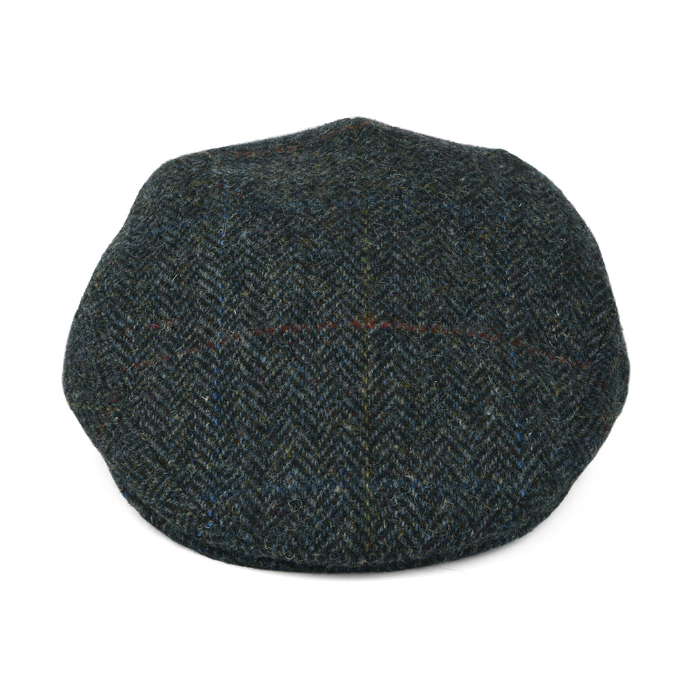 City Sport HARRIS TWEED Schiebermütze Fensterscheiben-Fischgrätmuster - Grau-Blau