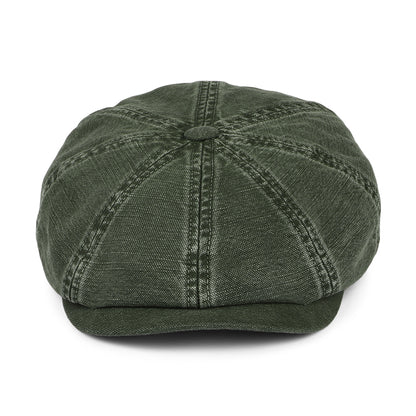 Stetson Hatteras Ballonmütze aus Baumwoll-Leinen - Olivgrün