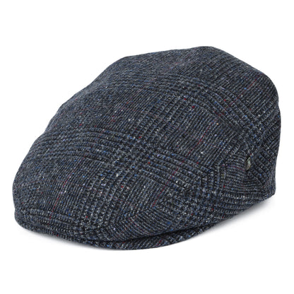 City Sport Donegal Tweed Schiebermütze mit Prince of Wales Karomuster - Blau