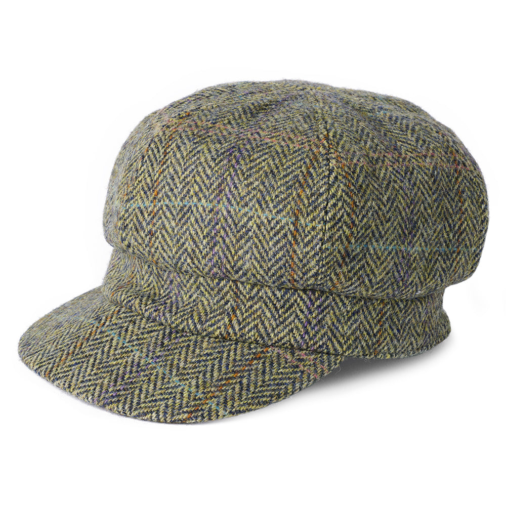 Failsworth Gabby HARRIS TWEED Bakerboy Ballonmütze mit Fischgrätmuster - Braun