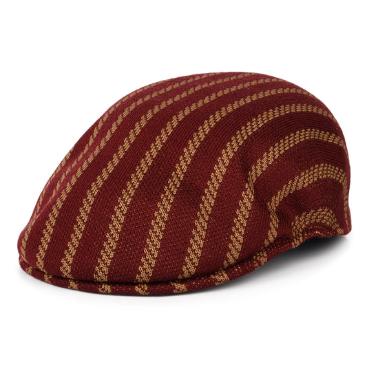 Kangol Twist Stripe 504 Schiebermütze - Preiselbeerenrot-Kamel