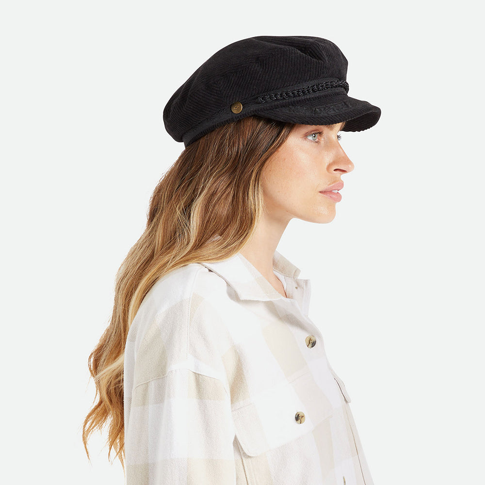 Brixton Reserve Kord Schiffermütze - Schwarz