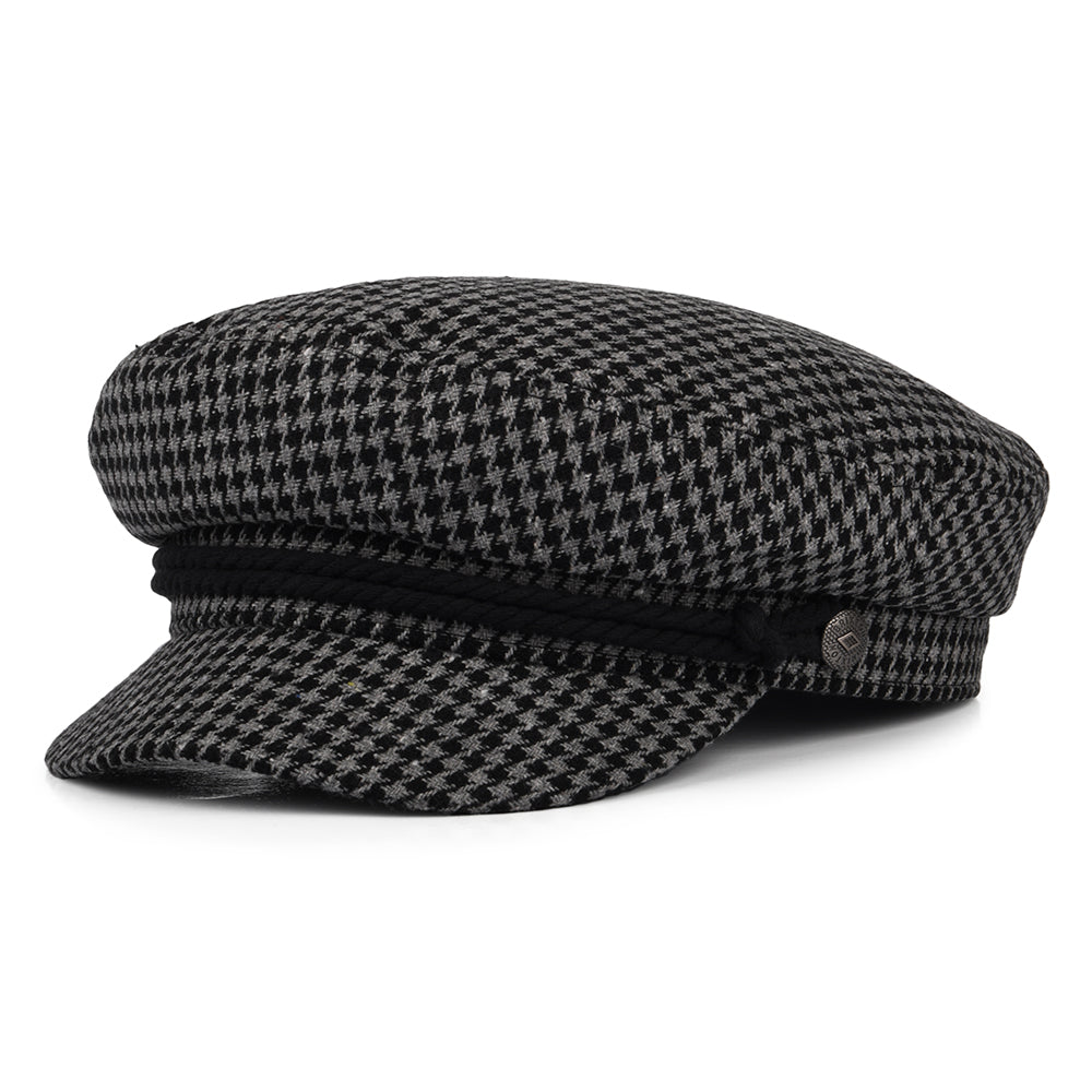 Brixton Schiffermütze Houndstooth - Grau-Schwarz
