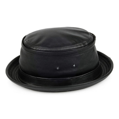 New York Hat Company Fischerhut aus Leder - Schwarz