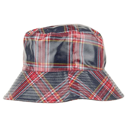 Scala Bastia Regenhut mit Schottenmuster - Marineblau-Rot