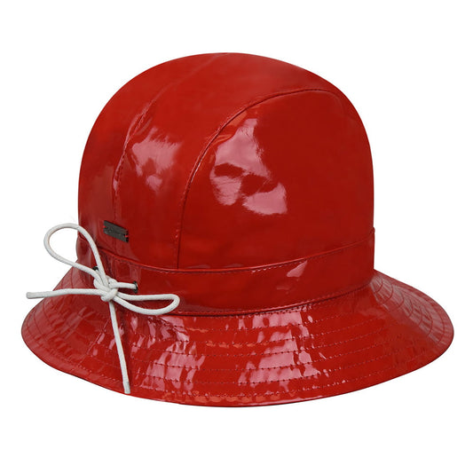 Betmar Rachel Classic Fischerhut aus Vinyl - Scharlachrot