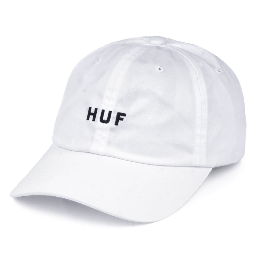 HUF Original Logo Baseball Cap mit gebogenem Visier aus Baumwolle - Weiß