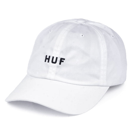 HUF Original Logo Baseball Cap mit gebogenem Visier aus Baumwolle - Weiß