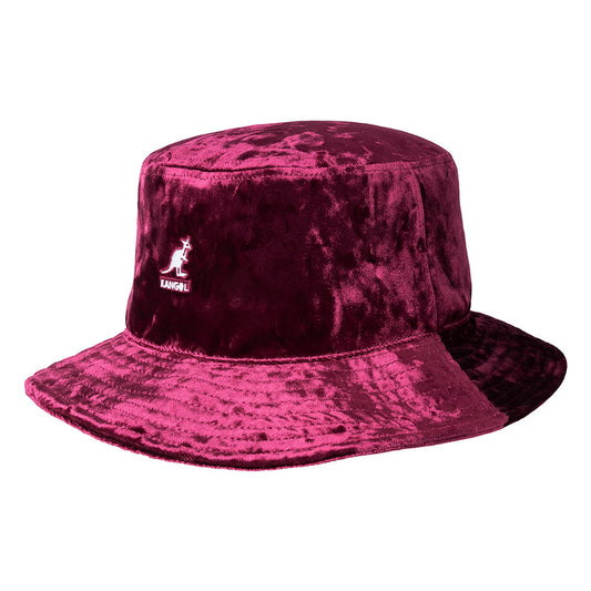 Kangol Rap Crushed Velvet Fischerhut - Burgunderrot
