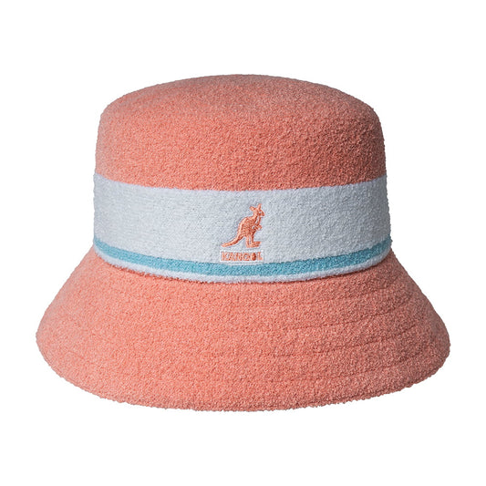 Kangol Bermuda Fischerhut mit Streifen - Pfirsich