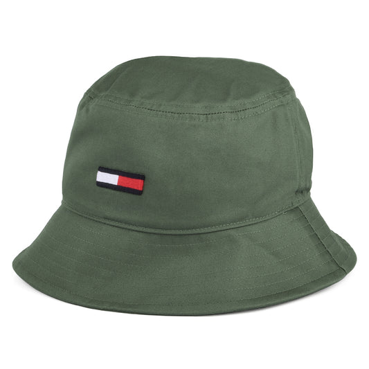 Tommy Hilfiger TJM Flag Fischerhut aus organischer Baumwolle - Dunkelolivgrün